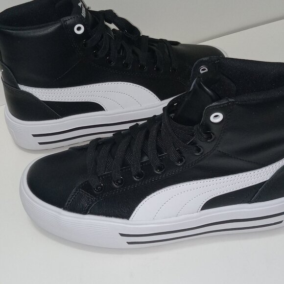 Puma Black White Platform High Top Sneaker Women's Athletic Shoe size 9 - Picture 4 of 9